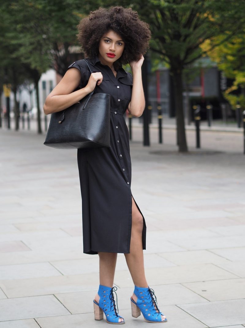 red black shirt dress