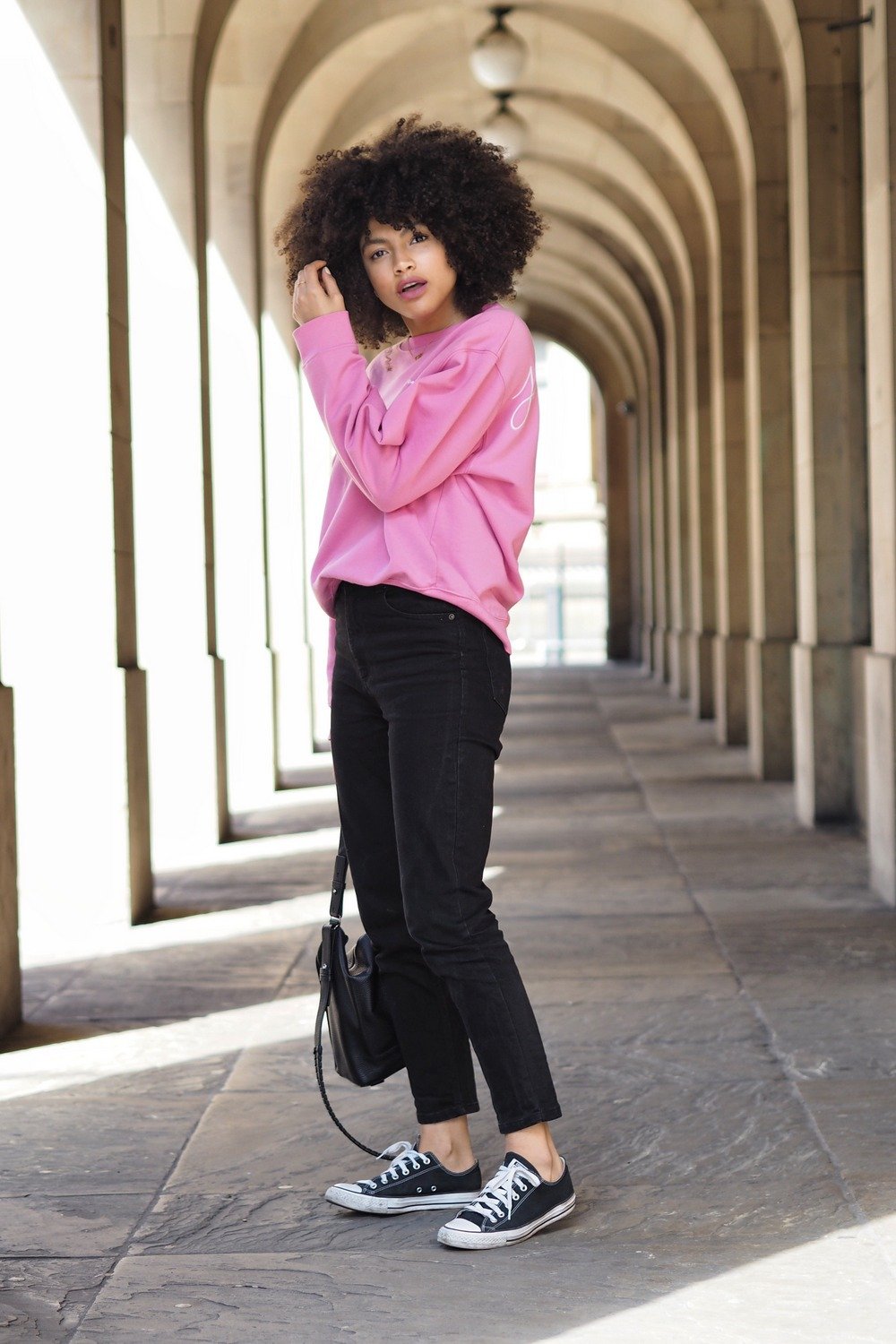 Pink Sweater Jumper Outfit